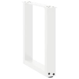 Berkfield Home Coffee Table Legs U-Shaped 2 pcs White 38x(42-43) cm Steel - thumbnail 4