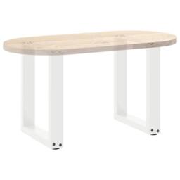 Berkfield Home Coffee Table Legs U-Shaped 2 pcs White 38x(42-43) cm Steel - thumbnail 8