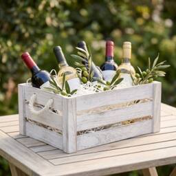 SPETLEK Wooden Crates shelve Box Christmas Gift Hampers Extra Large in Light Grey - thumbnail 2