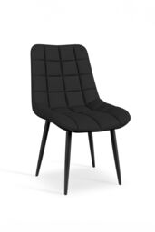 More4Homes Set of 2 Nova Modern Faux Leather Dining Chair Padded Seat Metal Legs Kitchen in Black - thumbnail 3