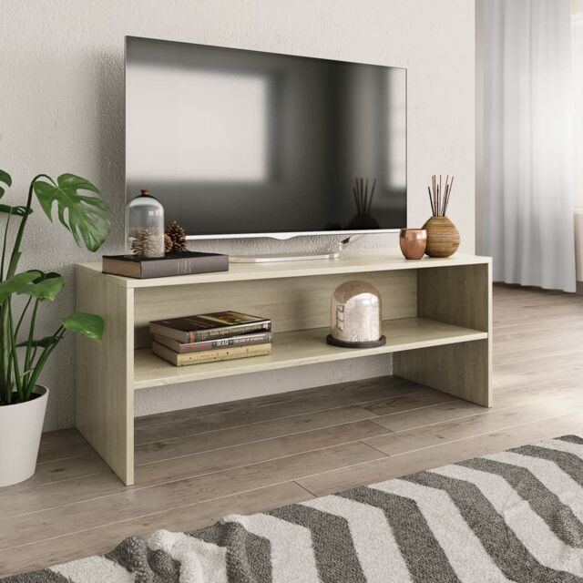 Berkfield Home TV Cabinet Sonoma Oak 100x40x40 cm Engineered Wood in Brown - Size: 100 x 40 x 40 cm - image 1