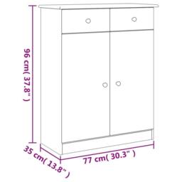 Berkfield Home Shoe Cabinet ALTA 77x35x96 cm Solid Wood Pine in Light Oak - Size: 77 x 35 x 96 cm - thumbnail 9