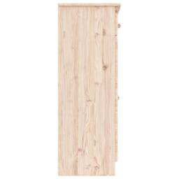 Berkfield Home Shoe Cabinet ALTA 77x35x96 cm Solid Wood Pine in Light Oak - Size: 77 x 35 x 96 cm - thumbnail 5