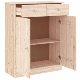 Berkfield Home Shoe Cabinet ALTA 77x35x96 cm Solid Wood Pine in Light Oak - Size: 77 x 35 x 96 cm