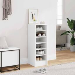 Berkfield Home Shoe Cabinet White 31.5x35x90 cm Engineered Wood - thumbnail 2