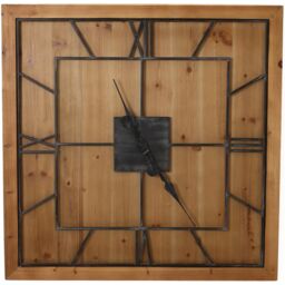 Love Lace Williston Square Wooden Wall Clock in Brown