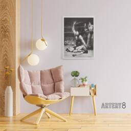 "Artery8 George Bellows Counted Out Second Stone Boxing Canvas Wall Art Print in Grey - Size: W12"" x H16""" - thumbnail 3