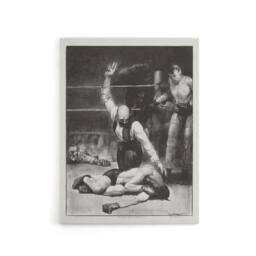 "Artery8 George Bellows Counted Out Second Stone Boxing Canvas Wall Art Print in Grey - Size: W12"" x H16""" - thumbnail 1