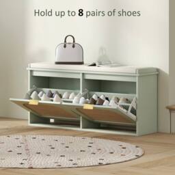 EONLION Green Shoe Bench with Seat Cushion - Size: 100 cm - thumbnail 4
