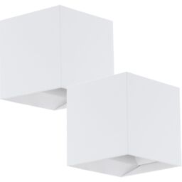 Loops 2 PACK IP54 Outdoor Wall Flood Light White Adjustable 3.3W LED Porch Lamp - thumbnail 1