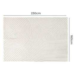 Nordara 160cmx 230cm/Beige Plush Velvet Area Rug Soft Floor Carpet in Beige - Size: 160 cm x 230 cm - thumbnail 2