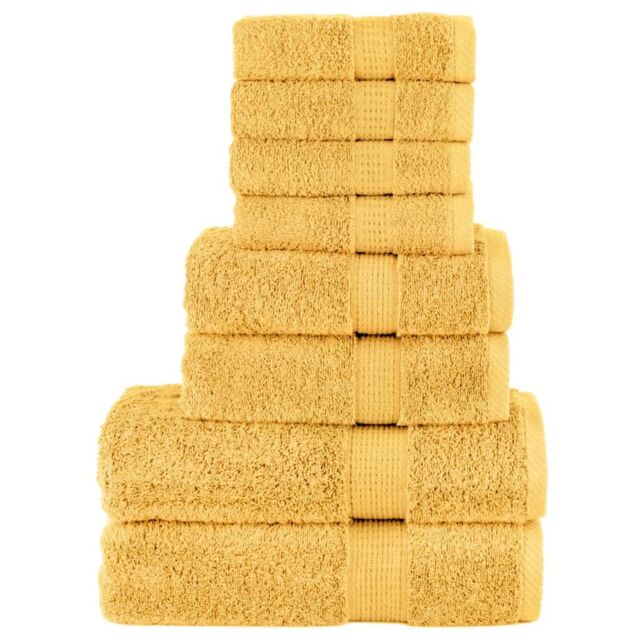 Berkfield Home 8 Piece Premium Towel Set SOLUND Gold 600 gsm - image 1