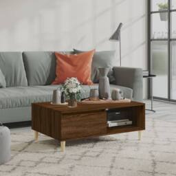 Berkfield Home Decorative Coffee Table Brown Oak 90x60x35 cm Engineered Wood - Size: 90 x 60 x 35 cm - thumbnail 2