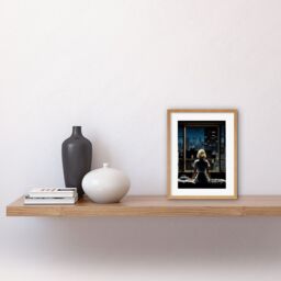 Artery8 Wall Art Print Alfred Hitchcock Rear Window Inspired Hyperrealist Painting Watching Neighbours at Night Artwork Framed 9X7 Inch - thumbnail 2