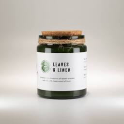Serenityy Woodwick Soy Candle - Leaves & Linen Deep Green in Dark Green - Size: 0.5m x 1m - thumbnail 2