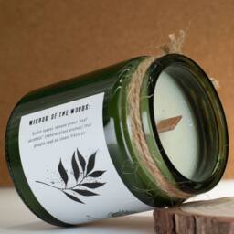 Serenityy Woodwick Soy Candle - Leaves & Linen Deep Green in Dark Green - Size: 0.5m x 1m - thumbnail 3