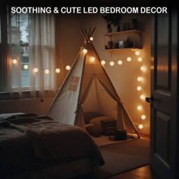 Bright Zeal 2*Battery-Operated White Cloth Lantern String Lights 3m with Timer - thumbnail 2