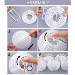 Bright Zeal 2*Battery-Operated White Cloth Lantern String Lights 3m with Timer - thumbnail 4