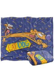 Nickelodeon Catdog Running & Screaming Silky Touch Super Soft Throw Blanket 152 X 127 cm in White - thumbnail 2