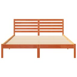 Berkfield Home with Headboard Wax brown 160 x 220 cm Solid pine wood - thumbnail 6