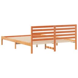 Berkfield Home with Headboard Wax brown 160 x 220 cm Solid pine wood - thumbnail 8