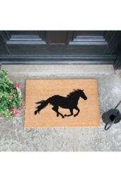 Artsy Mats Horse Doormat - Regular 60x40cm in Black - Size: 40 cm x 60 cm - thumbnail 2