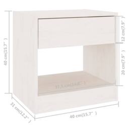 Berkfield Home Elegant Bedside Cabinets 2 pcs White 40x31x40 cm Solid Pinewood - Size: 40 x 31 x 40 cm - thumbnail 9