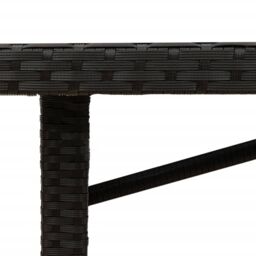 Berkfield Home Garden Table with Acacia Wood Top Black 190x80x75 cm Poly Rattan - Size: 190 x 80 x 75 cm - thumbnail 9