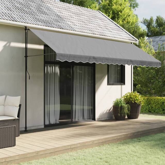 Berkfield Home Replacement Fabric for Awning Valance Anthracite Stripe 4.5 m in Black - image 1