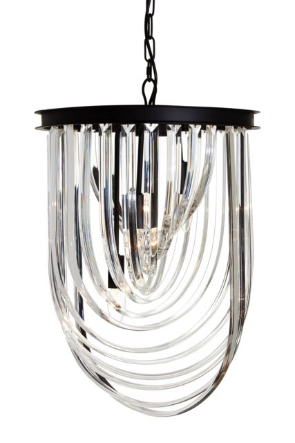 Orsina Large Black Pendant Light, Boutique Ceiling Light with Crystal Drops, Strong Iron Chain Hanging Fixture - image 1