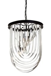 Orsina Large Black Pendant Light, Boutique Ceiling Light with Crystal Drops, Strong Iron Chain Hanging Fixture - thumbnail 5