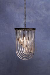 Orsina Large Black Pendant Light, Boutique Ceiling Light with Crystal Drops, Strong Iron Chain Hanging Fixture - thumbnail 2