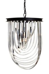 Orsina Large Black Pendant Light, Boutique Ceiling Light with Crystal Drops, Strong Iron Chain Hanging Fixture - thumbnail 1