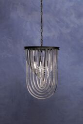 Orsina Large Black Pendant Light, Boutique Ceiling Light with Crystal Drops, Strong Iron Chain Hanging Fixture - thumbnail 3