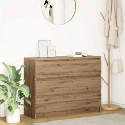 Berkfield Home Sideboard Artisan Oak 100x35x76 cm Engineered Wood in Brown - Size: 100 x 35 x 76 cm - thumbnail 2
