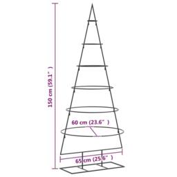 Berkfield Home Metal Christmas Tree for Decoration Black 150 cm - thumbnail 7