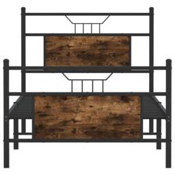 Berkfield Home Bed Frame without Mattress Smoked Oak 80x200 cm Engineered Wood in Brown - thumbnail 6