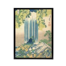 "Artery8 Hokusai Yoro Waterfall Framed Canvas Japanese Wall Art Print - Size: W12"" x H16""" - thumbnail 1