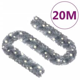Berkfield Home Christmas Garland with LED Lights 20 m Silver - thumbnail 8