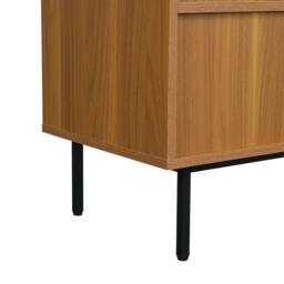 ERGOVEXA Sideboard Storage Cupboard Rattan Sliding Barn Doors Kitchen Cabinet in Brown - thumbnail 3