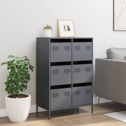 Berkfield Home Highboard Anthracite 68x39x101.5 cm Steel in Dark Grey - thumbnail 3