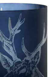 Orsina Large Blue Stag Candle Holder, Blue Glass Construction Candle Holder, Stag Motif with Attractive Details - thumbnail 4