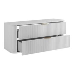 Heze Furniture Elegance Glamour Style 2 Drawer Bathroom Vanity Cabinet 120cm in White - thumbnail 3