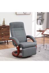 ERGOVEXA 135° Manual Reclining Swivel Chair, Footrest, Grey - thumbnail 3