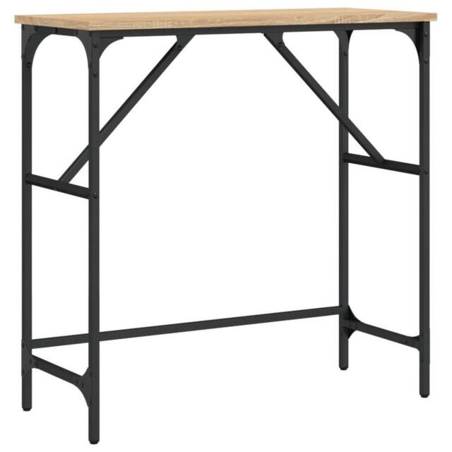 Berkfield Home Console Table Sonoma Oak 75x32x75 cm Engineered Wood in Brown - Size: 75 x 32 x 75 cm - image 1