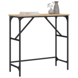 Berkfield Home Console Table Sonoma Oak 75x32x75 cm Engineered Wood in Brown - Size: 75 x 32 x 75 cm - thumbnail 3