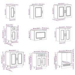 Berkfield Home Elegant 14 Piece Kitchen Cabinet Set Kalmar Grey Sonoma Engineere - thumbnail 9