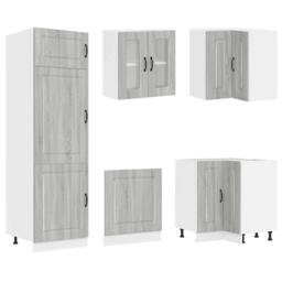 Berkfield Home Elegant 14 Piece Kitchen Cabinet Set Kalmar Grey Sonoma Engineere - thumbnail 5