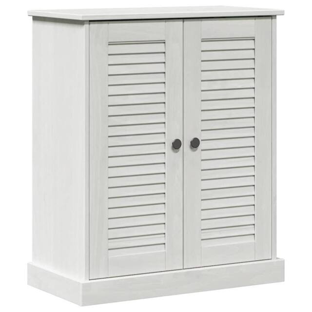 Berkfield Home Bathroom Cabinet with Storage White Solid pine wood - image 1