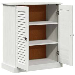 Berkfield Home Bathroom Cabinet with Storage White Solid pine wood - thumbnail 5